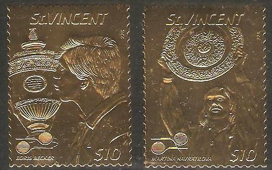 1987 International Lawn Tennis Players Embossed Gold Foil Set 1987 International Lawn Tennis Players Embossed Gold Foil Set